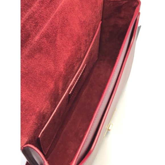 SAINT LAURENT Betty Satchel In 6146 Red Lambskin Leather Bag - Picture 9 of 12